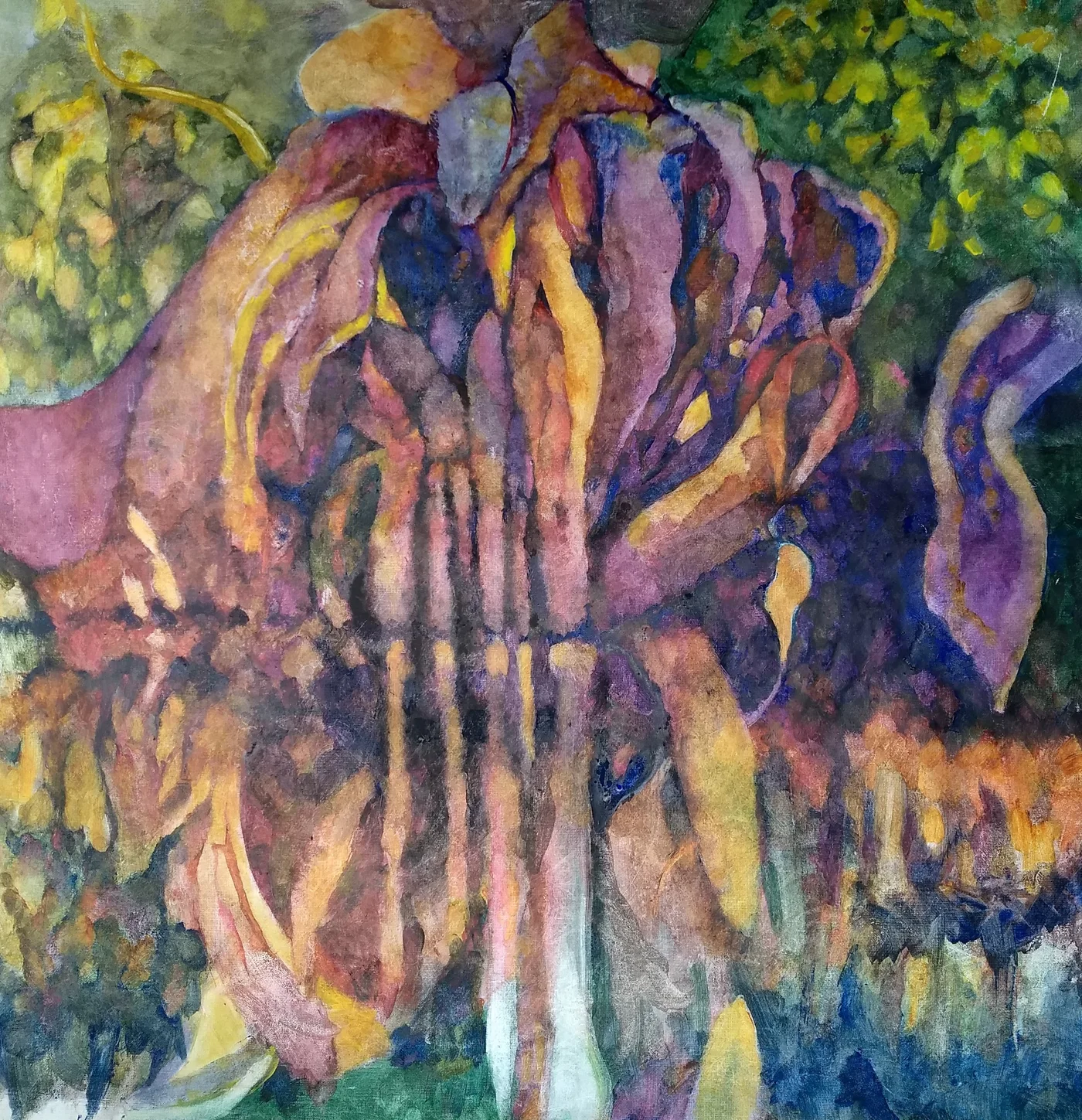 Floral Reflection — Watercolor on Tyvek