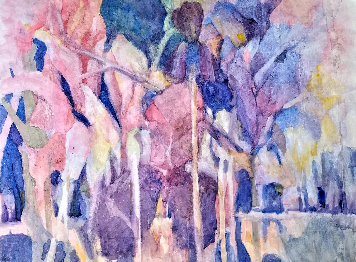 Flower Forms (Lavender) — Watercolor on Tyvek