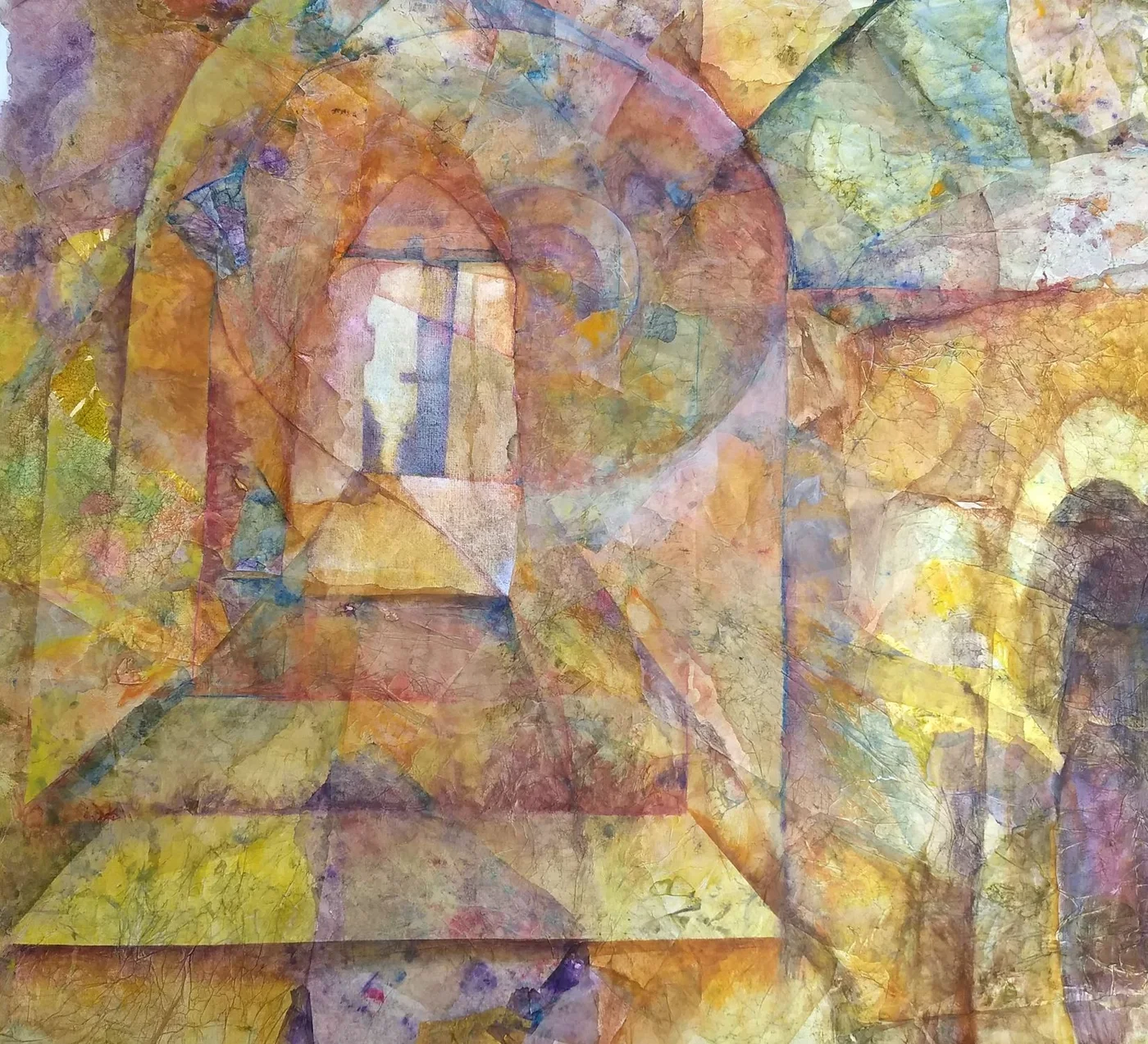 Village Nautilus — Watercolor and Collage on Paper